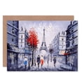 thumbnail image 1 of Eiffel Tower In Paris Red Tree Greetings Card Plus Envelope Blank inside, 1 of 3