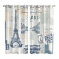 thumbnail image 1 of Eiffel Tower Kitchen Curtains Window Panels, European Architectural Retro Hand-Painted Insulated Window Treatment Curtain, Grommet Curtains for Bedroom/Living Room/Bathroom, 2 Piece 52"Wx84"L, 1 of 8