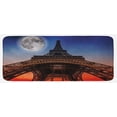 thumbnail image 1 of Eiffel Tower Kitchen Mat, Full Moon Night Sky Dusk Digital Style Minimal French Flag Eiffel Tower Digital, Plush Decorative Kitchen Mat with Non Slip Backing, 47" X 19", Navy Red, by Ambesonne, 1 of 1