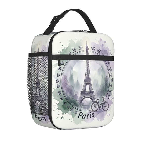 Eiffel Tower Lunch Bag - Reusable Insulated Cooler Lunch Tote For Camping, Picnics, Beach