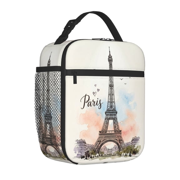 Eiffel Tower Lunch Box Insulated Soft Bag Reusable Cooler Bag For Women Men Work Picnic Hiking