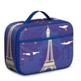thumbnail image 1 of Eiffel Tower Lunch Box Men Women Strap Lunch Bag Lining Portable Lightweight Lunch Cooler Bag for Office/Work Meals, 1 of 6