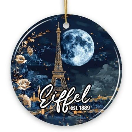 Eiffel Tower Majestic Night View Christmas Ornament, France Souvenir and Gift