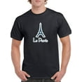 thumbnail image 1 of Eiffel Tower Medium Front Graphic And "Le Paris" Text Underneath Men T-Shirt, Male Large, 1 of 4