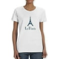 thumbnail image 1 of Eiffel Tower Medium Front Graphic And "Le Paris" Text Underneath Women T-Shirt, Female Small, 1 of 4
