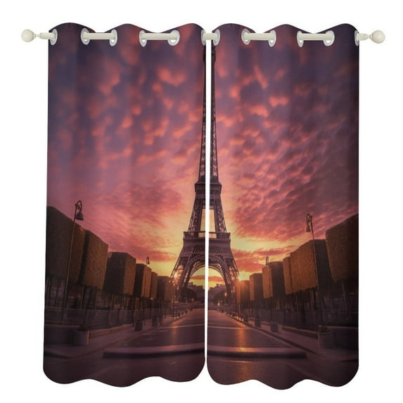 Eiffel Tower Modern Window for Living Room Curtains for Child Bedroom Kitchen Decor Blinds Drapes