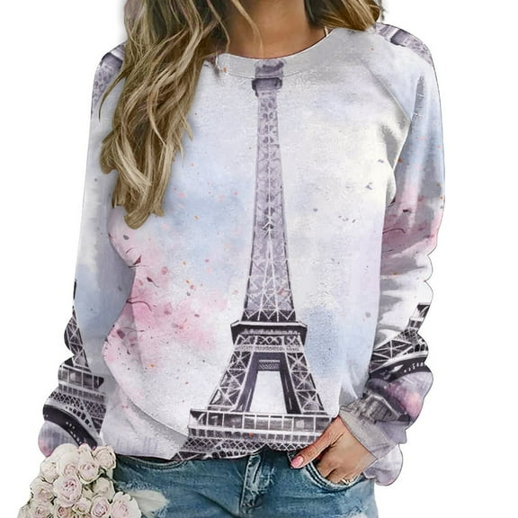 Eiffel Tower Mom Sweatshirt For Women Long Sleeve Pullover
