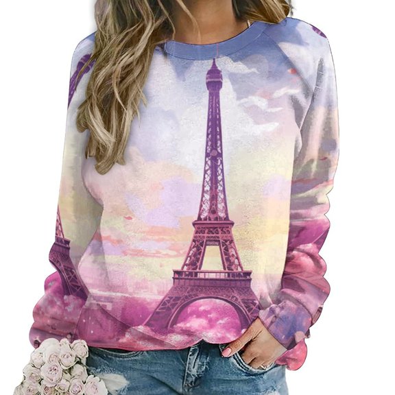 Eiffel Tower Mom Sweatshirt For Women Long Sleeve Pullover