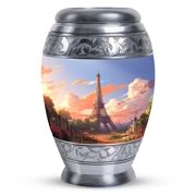Eiffel Tower Moning Large Urn For Human Ashes - Burial Urns For Remains - Large Urns For Human Ashes Adult Male - Cremation Urns For Human Ashes - Decoration Urn - Ashes Holder Size - 10inch