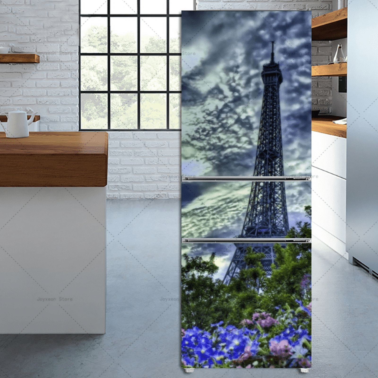 Eiffel Tower Night View Door Sticker Home ration Wall Sticker PVC ...
