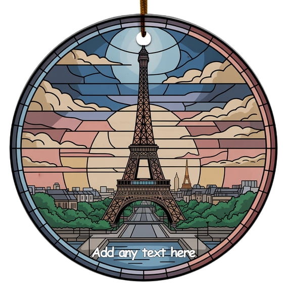 Eiffel Tower Ornament  Custom Text Christmas Ornament for Family & Friends, Man or Woman, Christmas 2025 Tree Decoration
