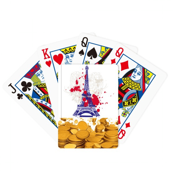 Eiffel Tower Outline France Paris Gold Playing Card Classic Game