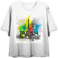 thumbnail image 1 of Eiffel Tower Women's Crew Neck Short Sleeve Crop Tee, 1 of 3