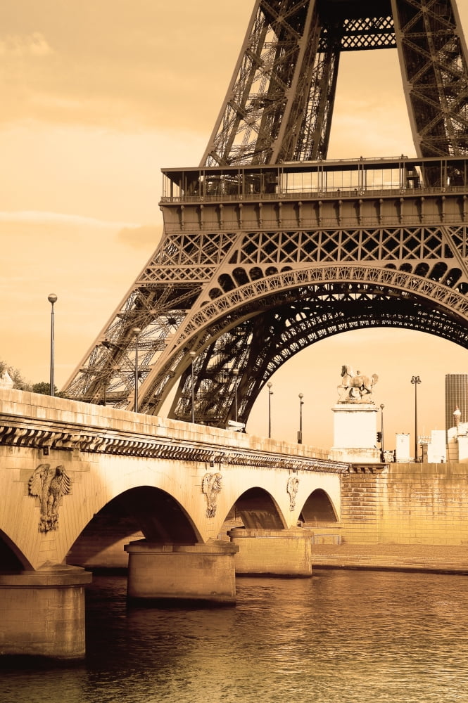 Eiffel Tower Paris France Canvas Art - Carson Ganci Design Pics (22 x 34)