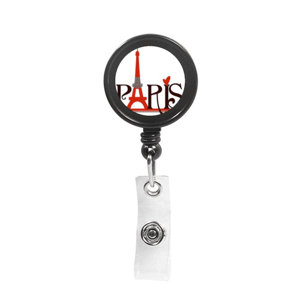 Eiffel Tower Paris France Country City Culture Retractable Keychain Badge Holder ID Badge