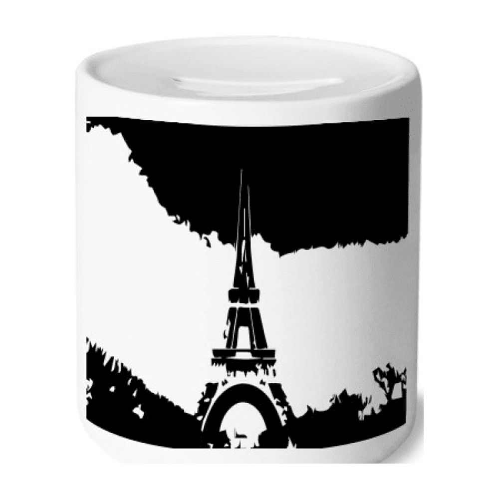 Eiffel Tower Paris France Money Box Cerac Coin Case Piggy Bank