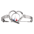 thumbnail image 1 of Eiffel Tower Paris France Outline Bracelet Heart Jewelry Wire Bangle, 1 of 4