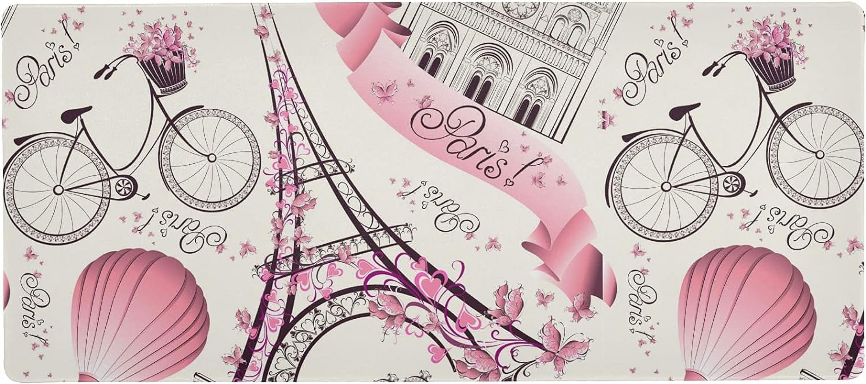 Eiffel Tower Paris Large Gaming Mouse Pad Big Mousepad Mice Keyboard Mat with Non-Slip Rubber Base for Computer Laptop Home & Office, 31.5 X 15.7 inch