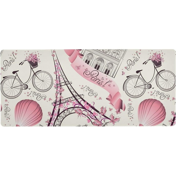 Eiffel Tower Paris Large Gaming Mouse Pad Big Mousepad Mice Keyboard Mat with Non-Slip Rubber Base for Computer Laptop Home & Office, 31.5 X 15.7 inch