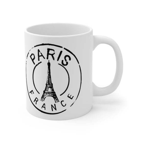Eiffel Tower Paris Mug  oz Ceramic Coffee Cup, French Travel Gift.