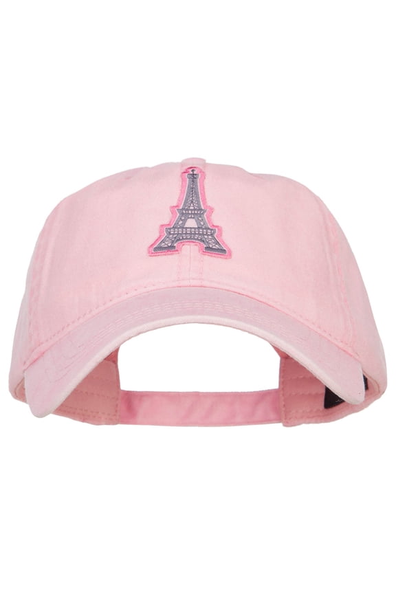 Eiffel Tower Paris Patched Washed Cap - Pink OSFM