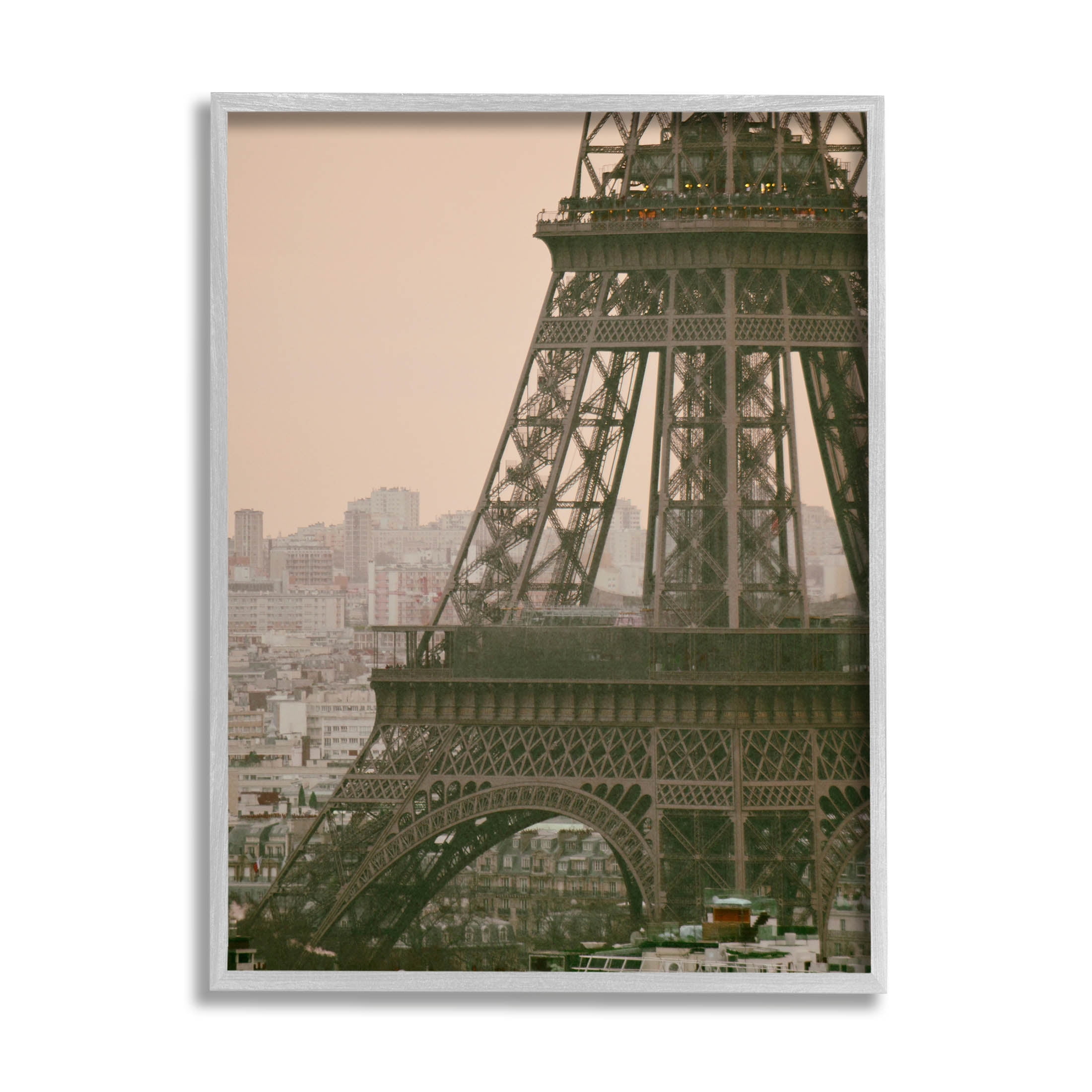 Eiffel Tower Paris Skyline Town & City Photograph Gray Framed Art Print Wall Art