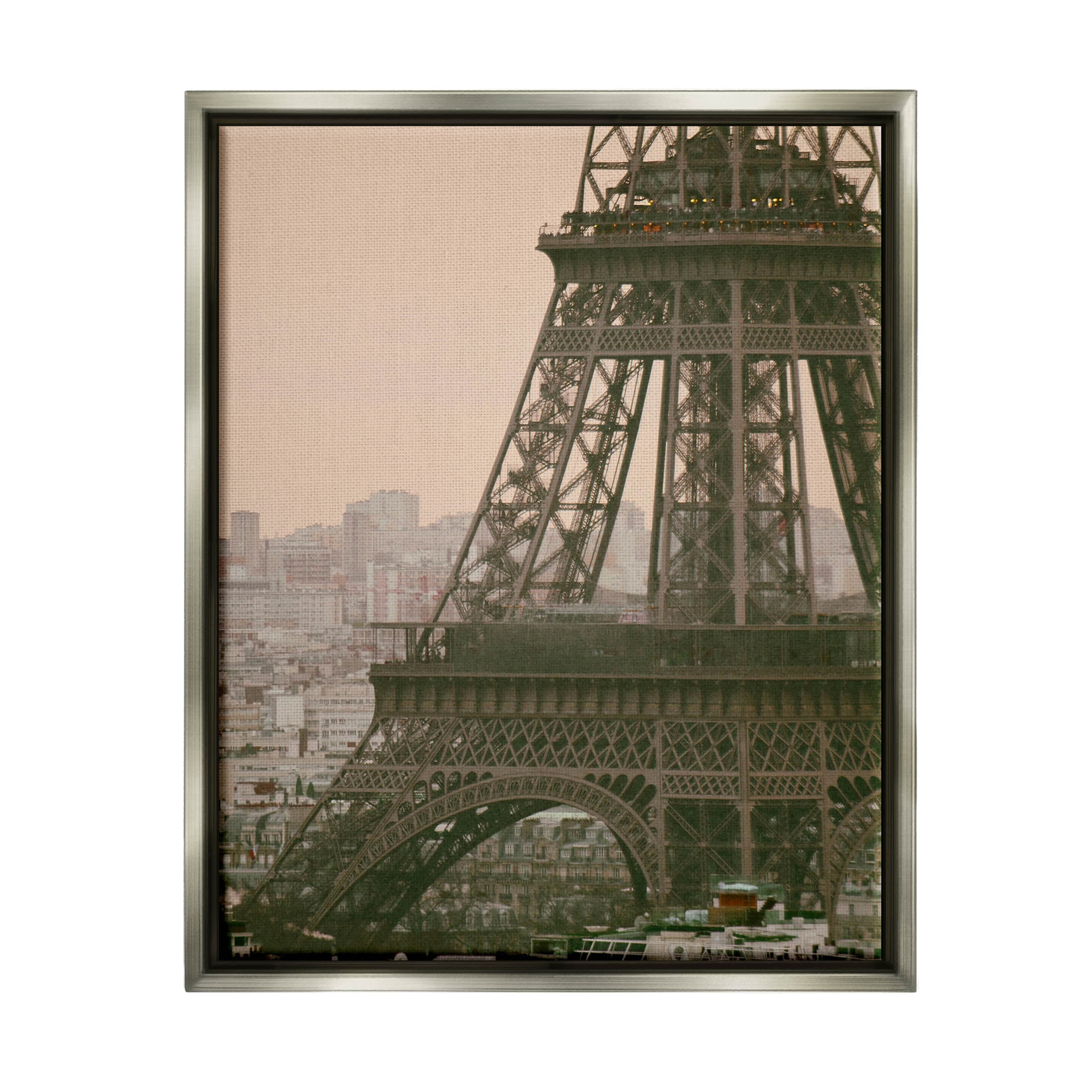 Eiffel Tower Paris Skyline Town & City Photograph Luster Gray Framed Art Print Wall Art