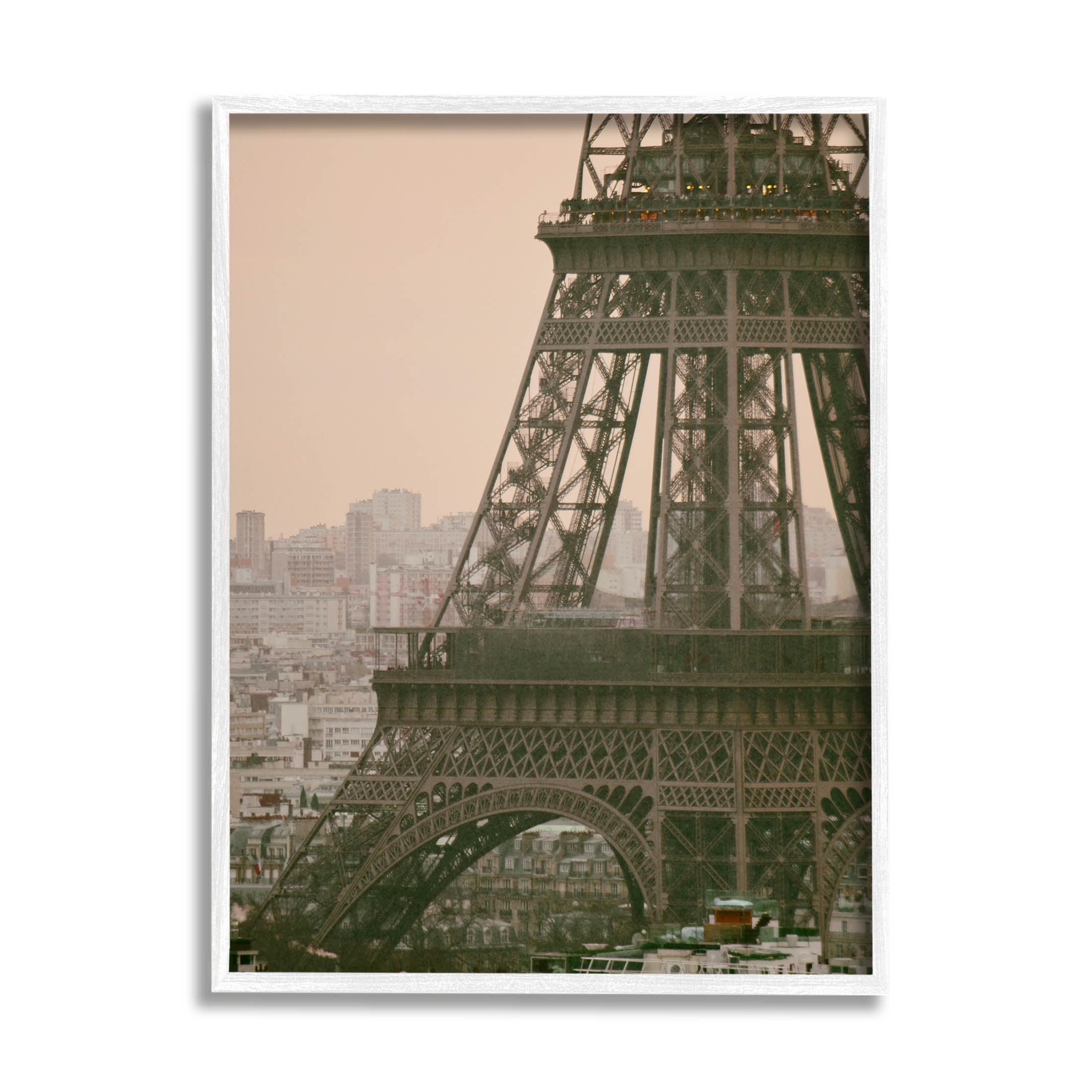 Eiffel Tower Paris Skyline Town & City Photograph White Framed Art Print Wall Art