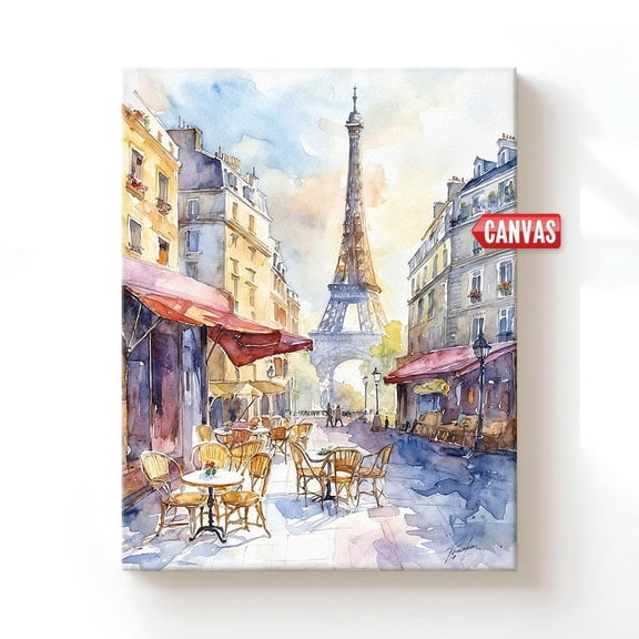 Eiffel Tower Paris Wall Art Print Travel Cafe French Decor Gift For Girl Streets Of France Cityscape Artwork