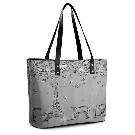 Eiffel Tower Paris Woman Leather Handbags Large Tote Bag Fashion Portable Handbags With Zipper