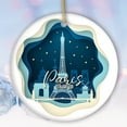 thumbnail image 1 of Eiffel Tower Paris at Night Scene in 3D Paper Art Gift Christmas Ornament, 1 of 6