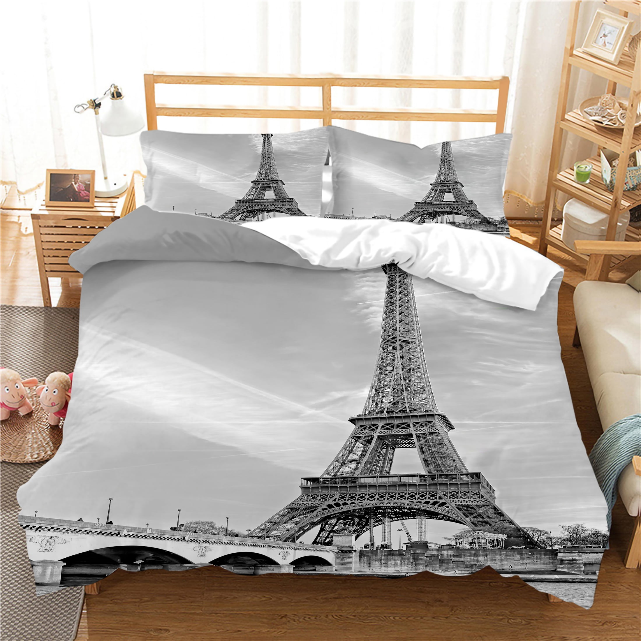 Eiffel Tower Printed Duvet Cover Set High Quality Woman Man Bedding ...