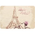 Eiffel Tower Retro Bath Rugs Absorbent Non Slip Door Mats Soft Carpet