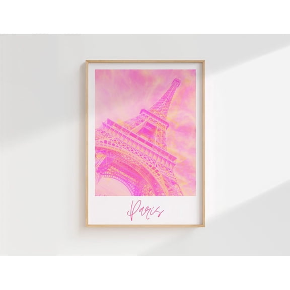 Eiffel Tower Retro Paris Travel Parisian Chic Portrait Decor Unframed Paper Print