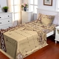 thumbnail image 1 of Ambesonne Eiffel Tower Fitted & Top Sheet Set with Sham, Love in Paris Flowers, Beige Chocolate, 1 of 5