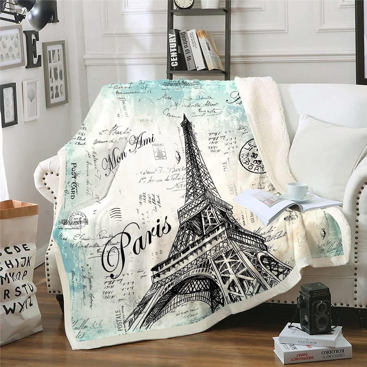 Paris Pattern Print Blanket