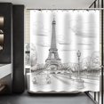 thumbnail image 1 of Eiffel Tower Shower Curtain Paris Shower Curtains for Bathroom Retro Hand-Painted Sketch Style France Scenery Decor Set with 12 Hooks 72x72 inches (C), 1 of 5