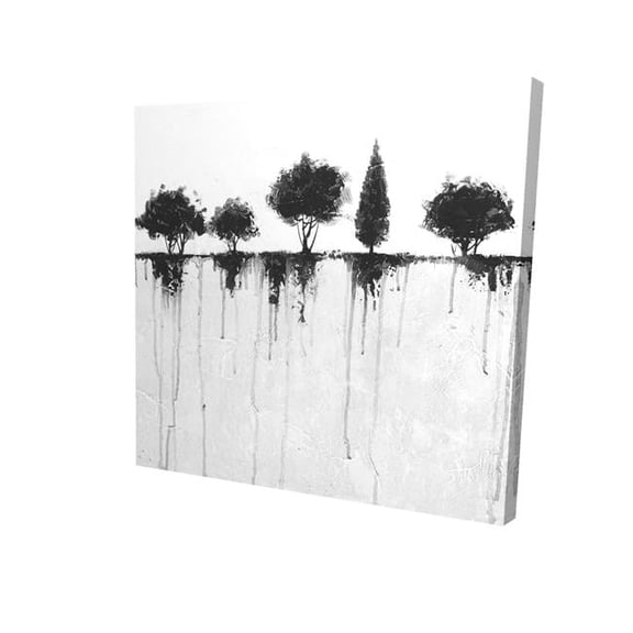 Begin Home Decor 2080-1616-LA87 16 x 16 in. Abstract Black Trees-Print on Canvas