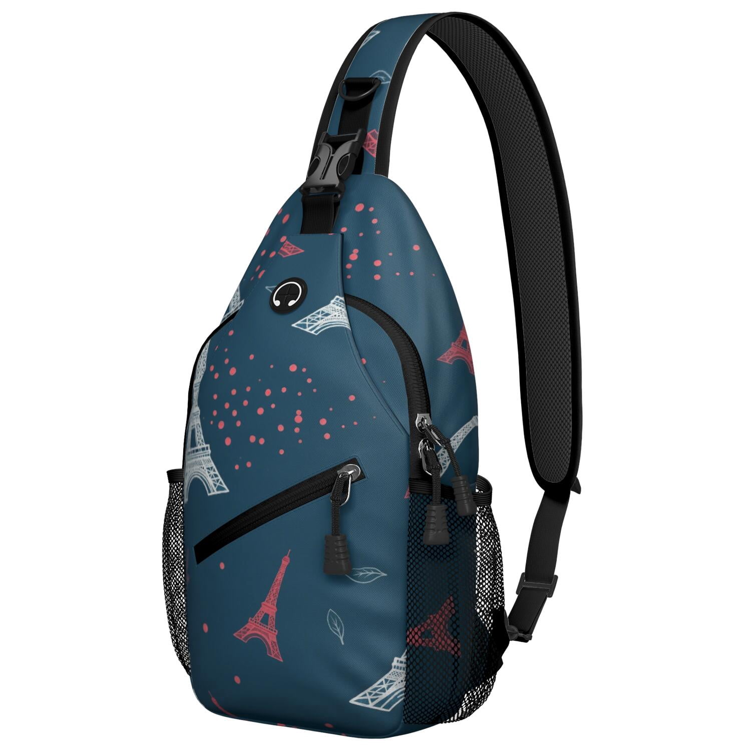 Eiffel Tower Sling Backpack for Women Men Travel Sling Bag Chest Bag for Traveling Office Shoulder Bag Gym Sports Travel Hiking Daypack