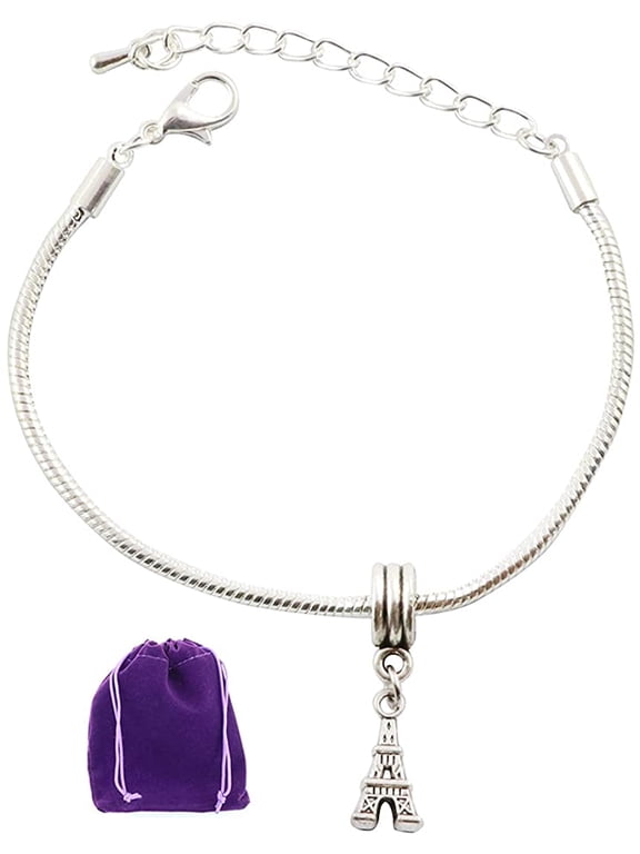 Eiffel Tower Snake Chain Charm Bracelet