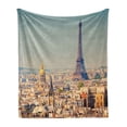 thumbnail image 1 of Eiffel Tower Soft Flannel Fleece Throw Blanket, Cityscape of Paris France with Famous Monument Travel Touristic Destination, Cozy Plush for Indoor and Outdoor Use, 50" x 60", Multicolor, by Ambesonne, 1 of 5