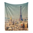 thumbnail image 1 of Eiffel Tower Soft Flannel Fleece Throw Blanket, Cityscape of Paris France with Famous Monument Travel Touristic Destination, Cozy Plush for Indoor and Outdoor Use, 70" x 90", Multicolor, by Ambesonne, 1 of 5