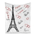 thumbnail image 1 of Eiffel Tower Soft Flannel Fleece Throw Blanket, Eiffel Tower Paris is Always an Idea Tourism Locations Love, Cozy Plush for Indoor and Outdoor Use, 70" x 90", Red Black White, by Ambesonne, 1 of 5