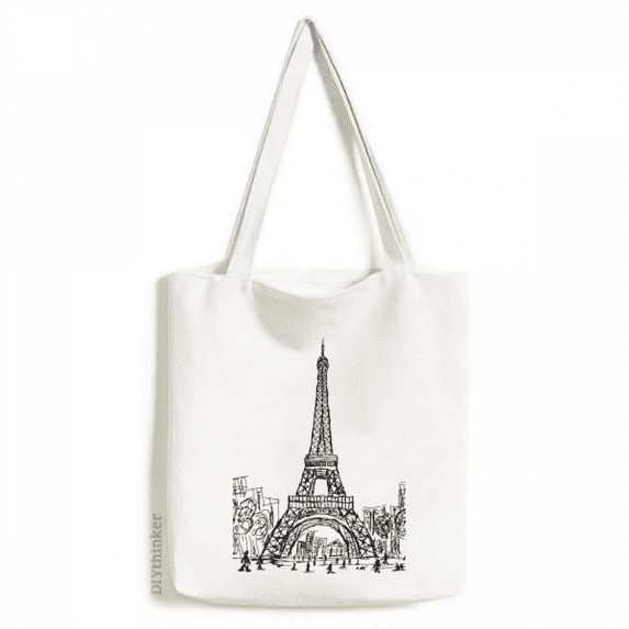 Eiffel Tower Square France Paris Tote Canvas Bag Shopping Satchel Casual Handbag