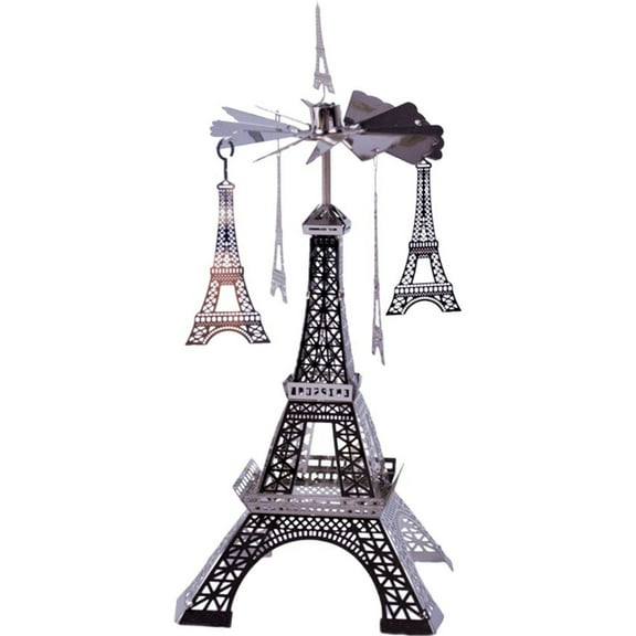 Eiffel Tower Statue Candle Holder Ornament Rotating Eiffel Tower Figurines Candlestick Desktop Decor Modern Home Decoration Accessories
