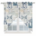thumbnail image 1 of Eiffel Tower Swag Valances for Windows, Kitchen Curtains 36 Inch Length 2 Panels Set, European Architectural Retro Hand-Painted Short Curtains for Small Windows Rod Pocket Cafe Curtains 28"x36", 1 of 8