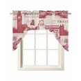 thumbnail image 1 of Eiffel Tower Swag Valances for Windows, Small Curtains Drapes, Romantic European Architectural Cultural Art Kitchen Window Curtains Over Sink Window Treatment Valance for Bedroom/Bathroom 56"x36", 1 of 5