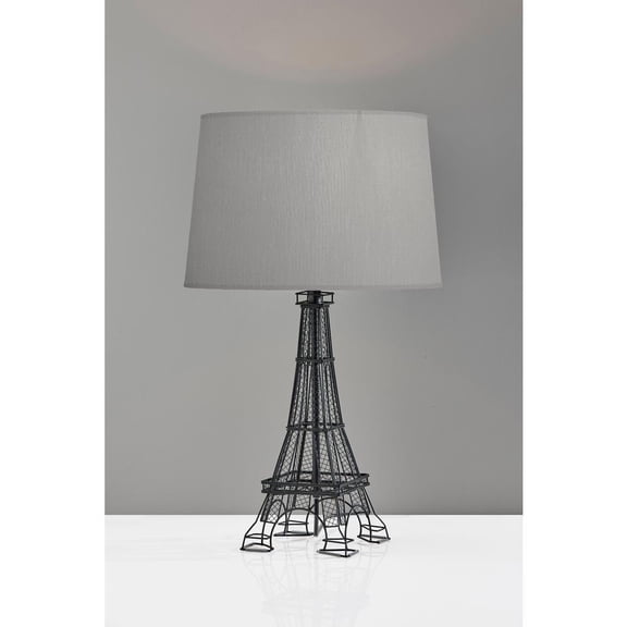 Simplee Adesso Eiffel 3-Way Switch Table Lamp with Fabric Drum Shade
