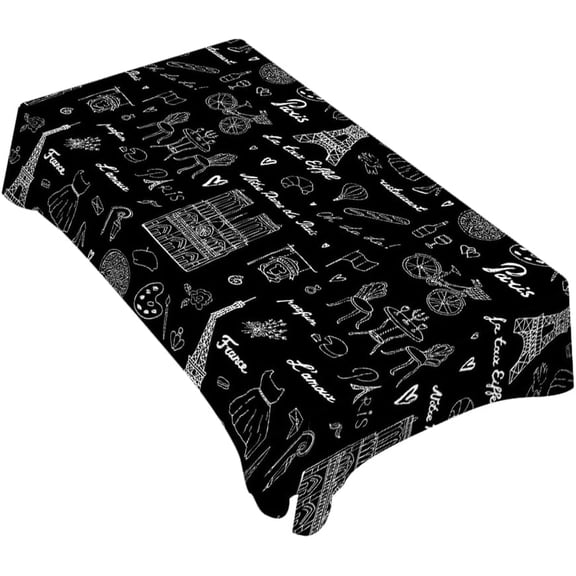 Eiffel Tower Tablecloth Decor France Paris Romance Art Modern Table Cloth Dining Room Kitchen Table Cover 60" X 84" Oblong/Rectangle
