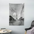 thumbnail image 1 of Eiffel Tower Tapestry, Famous Travel Destination Paris City Tourist Attraction European Landscape Photo, Wall Hanging for Bedroom Living Room Dorm Decor, 40W X 60L Inches, Grey, by Ambesonne, 1 of 2